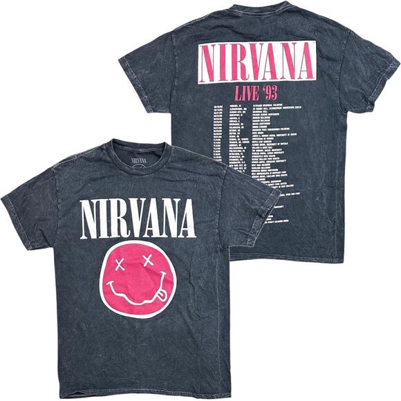 NIRVANA Other - Nirvana T-Shirt Live 1993 Concert Tour Daze Smile Distressed Vintage Wash Tee